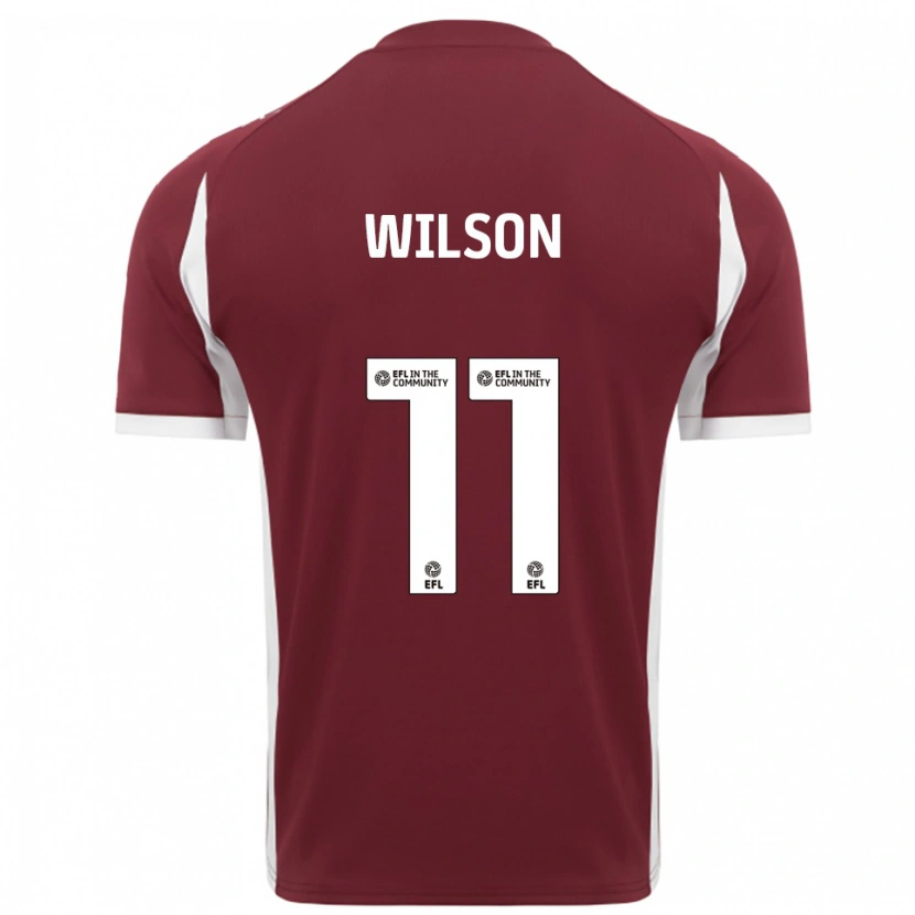 Danxen Kvinder James Wilson #11 Burgunder Hvid Hjemmebane Spillertrøjer 2025/26 Trøje T-Shirt