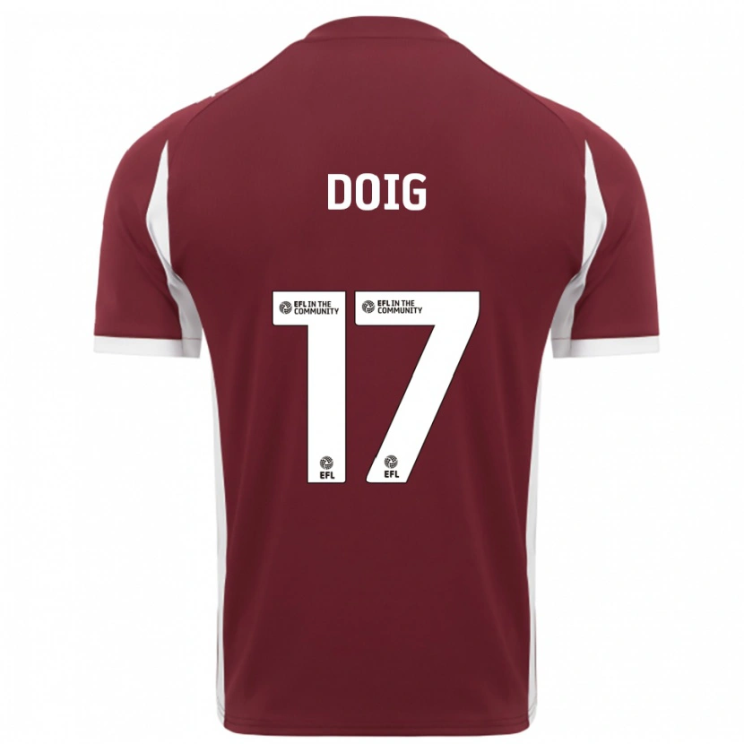 Danxen Kvinder Keira Doig #17 Burgunder Hvid Hjemmebane Spillertrøjer 2025/26 Trøje T-Shirt