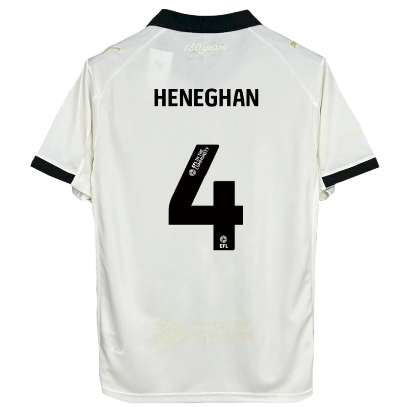 Danxen Kvinder Ben Heneghan #4 Off-White Sort Hjemmebane Spillertrøjer 2025/26 Trøje T-Shirt