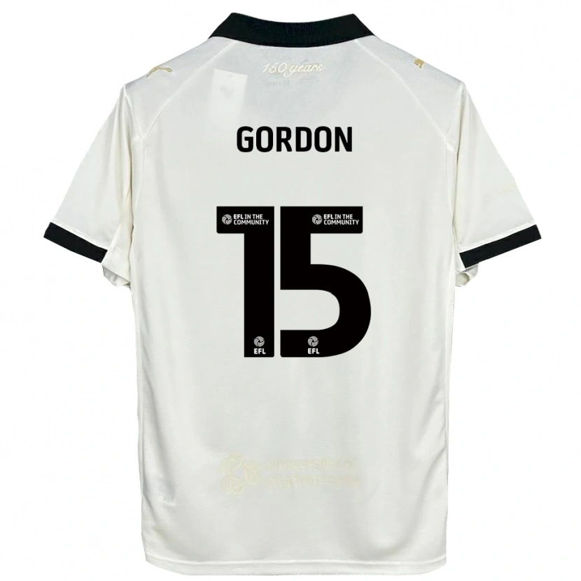 Danxen Kvinder Liam Gordon #15 Off-White Sort Hjemmebane Spillertrøjer 2025/26 Trøje T-Shirt