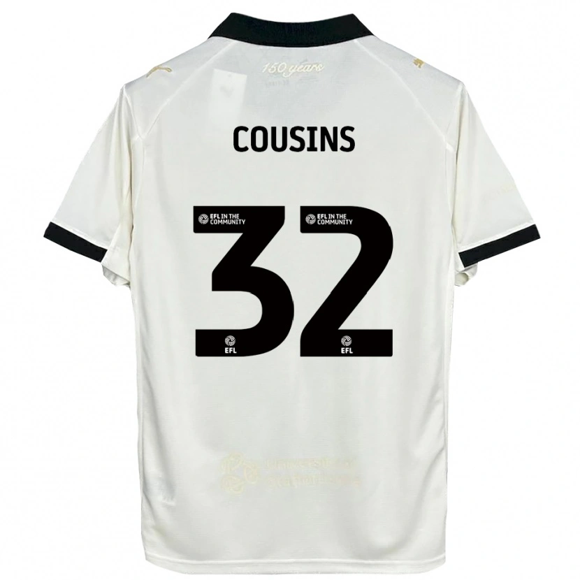 Danxen Kvinder Logan Cousins #32 Off-White Sort Hjemmebane Spillertrøjer 2025/26 Trøje T-Shirt