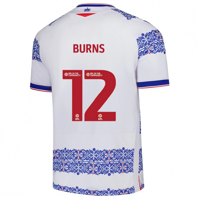 Danxen Kvinder Finley Burns #12 Hvid Blå Hjemmebane Spillertrøjer 2025/26 Trøje T-Shirt