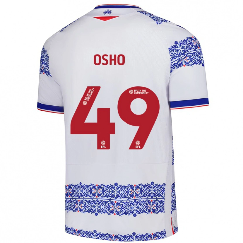 Danxen Kvinder Emmanuel Osho #49 Hvid Blå Hjemmebane Spillertrøjer 2025/26 Trøje T-Shirt