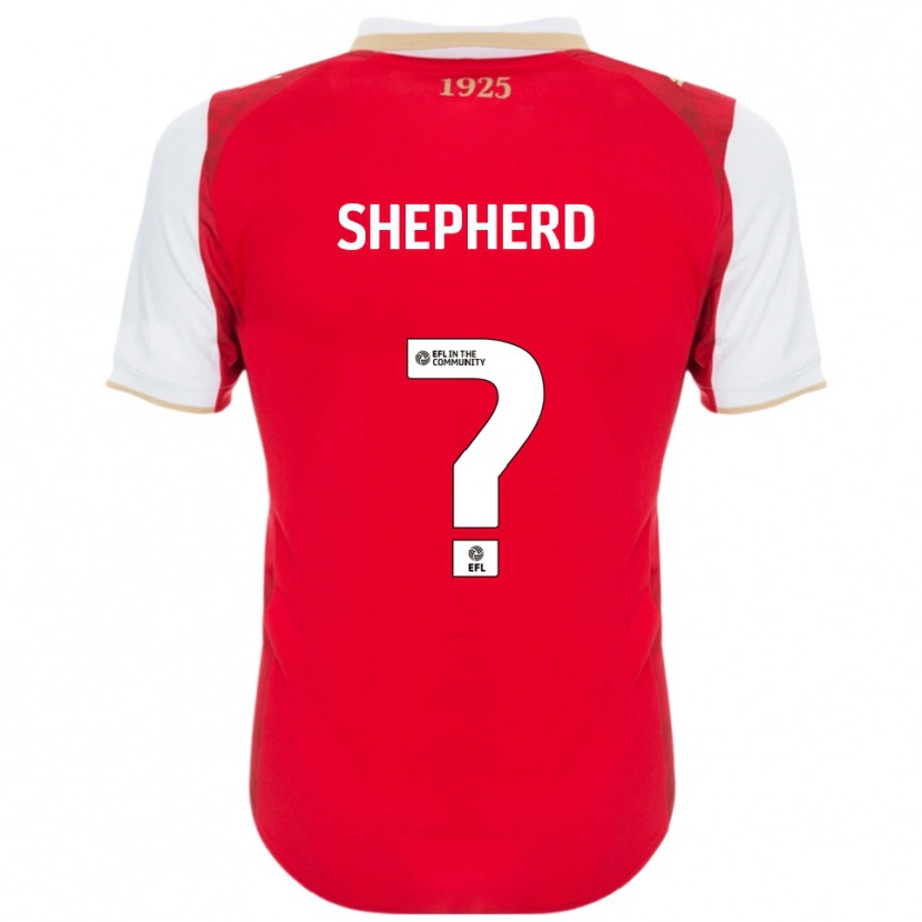 Danxen Kvinder Tom Shepherd #0 Rød Hvid Hjemmebane Spillertrøjer 2025/26 Trøje T-Shirt
