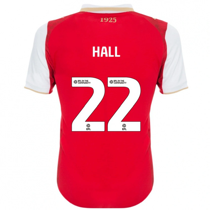 Danxen Kvinder Denzel Hall #22 Rød Hvid Hjemmebane Spillertrøjer 2025/26 Trøje T-Shirt