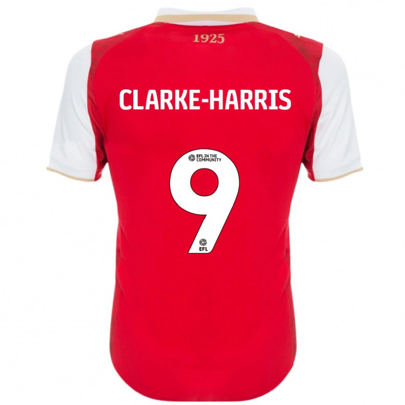 Danxen Kvinder Jonson Clarke-Harris #9 Rød Hvid Hjemmebane Spillertrøjer 2025/26 Trøje T-Shirt