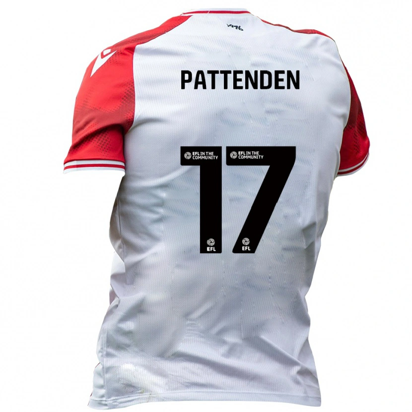 Danxen Kvinder Jasper Pattenden #17 Hvid Rød Hjemmebane Spillertrøjer 2025/26 Trøje T-Shirt