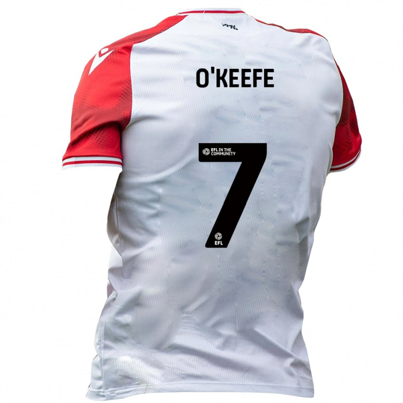 Danxen Kvinder Albie O'keefe #7 Hvid Rød Hjemmebane Spillertrøjer 2025/26 Trøje T-Shirt