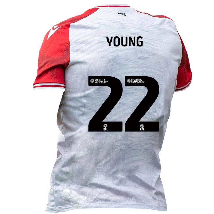 Danxen Kvinder Jake Young #22 Hvid Rød Hjemmebane Spillertrøjer 2025/26 Trøje T-Shirt