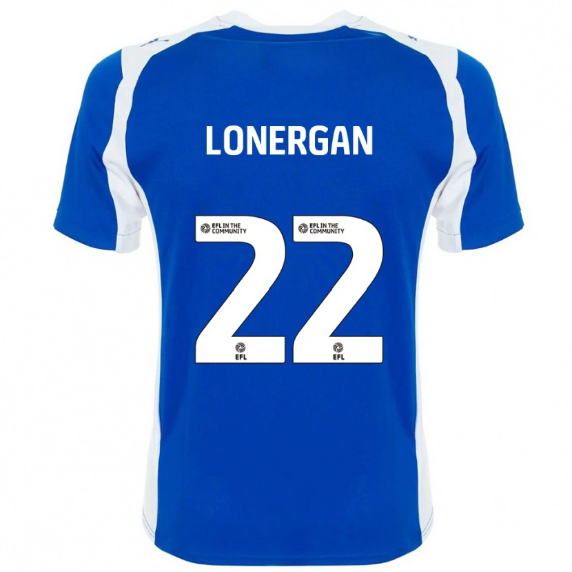 Danxen Kvinder Andy Lonergan #22 Blå Hvid Hjemmebane Spillertrøjer 2025/26 Trøje T-Shirt