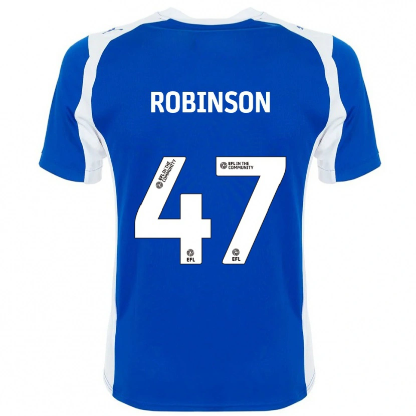 Danxen Kvinder Josh Robinson #47 Blå Hvid Hjemmebane Spillertrøjer 2025/26 Trøje T-Shirt