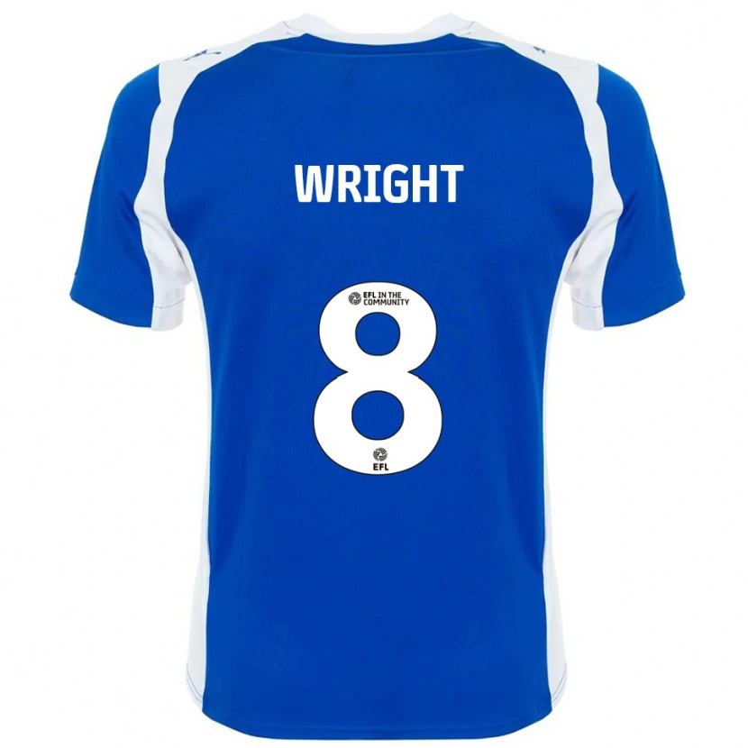 Danxen Kvinder Callum Wright #8 Blå Hvid Hjemmebane Spillertrøjer 2025/26 Trøje T-Shirt