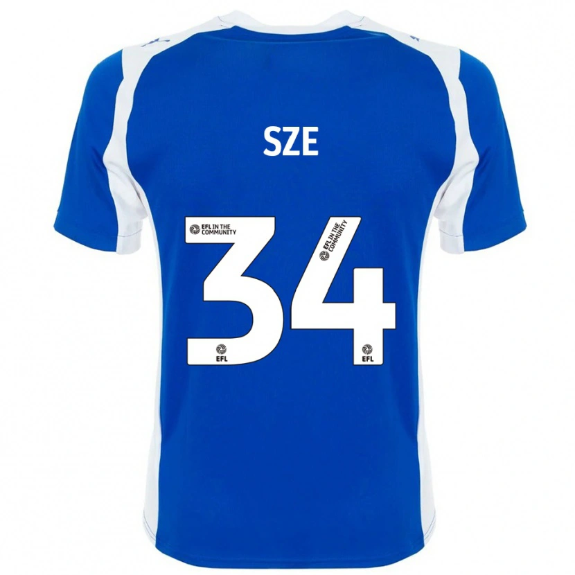 Danxen Kvinder Chris Sze #34 Blå Hvid Hjemmebane Spillertrøjer 2025/26 Trøje T-Shirt