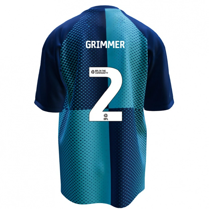 Danxen Kvinder Jack Grimmer #2 Blå Lyseblå Hjemmebane Spillertrøjer 2025/26 Trøje T-Shirt