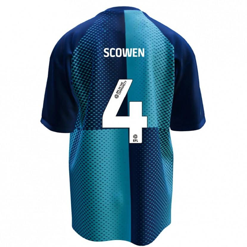 Danxen Kvinder Josh Scowen #4 Blå Lyseblå Hjemmebane Spillertrøjer 2025/26 Trøje T-Shirt