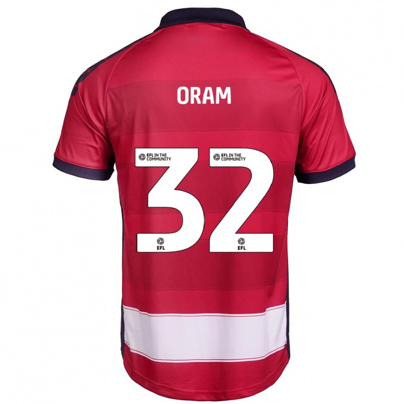 Danxen Kvinder Jake Oram #32 Rød Hvid Hjemmebane Spillertrøjer 2025/26 Trøje T-Shirt