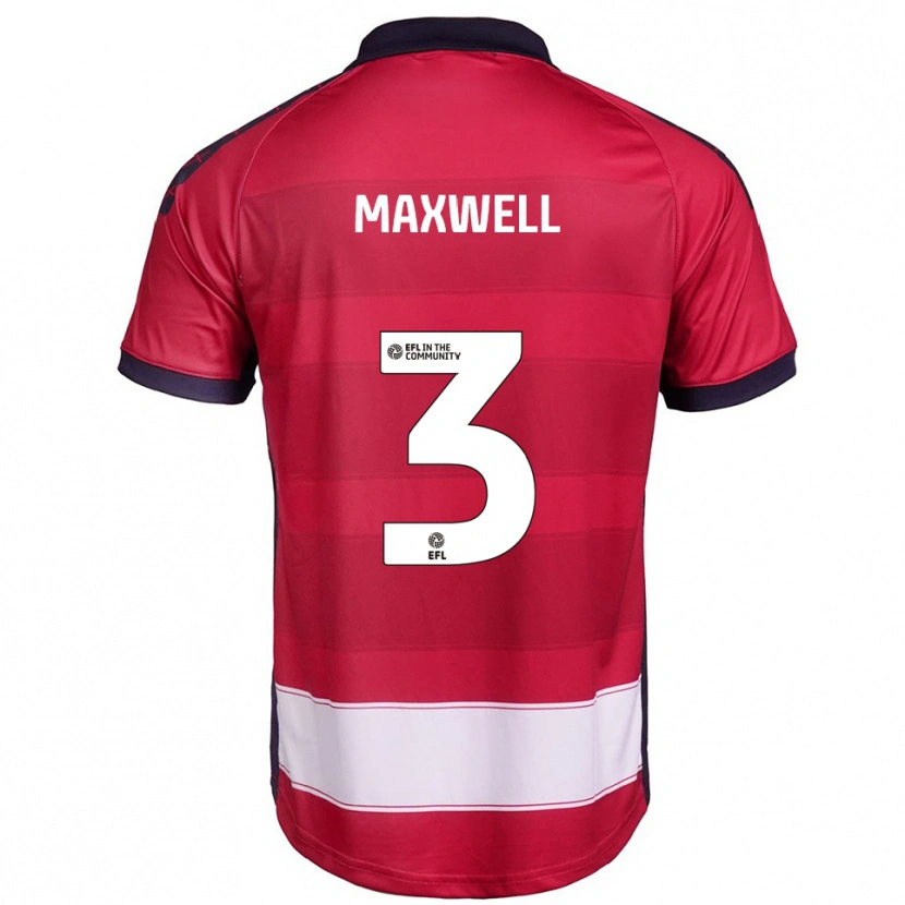 Danxen Kvinder James Maxwell #3 Rød Hvid Hjemmebane Spillertrøjer 2025/26 Trøje T-Shirt