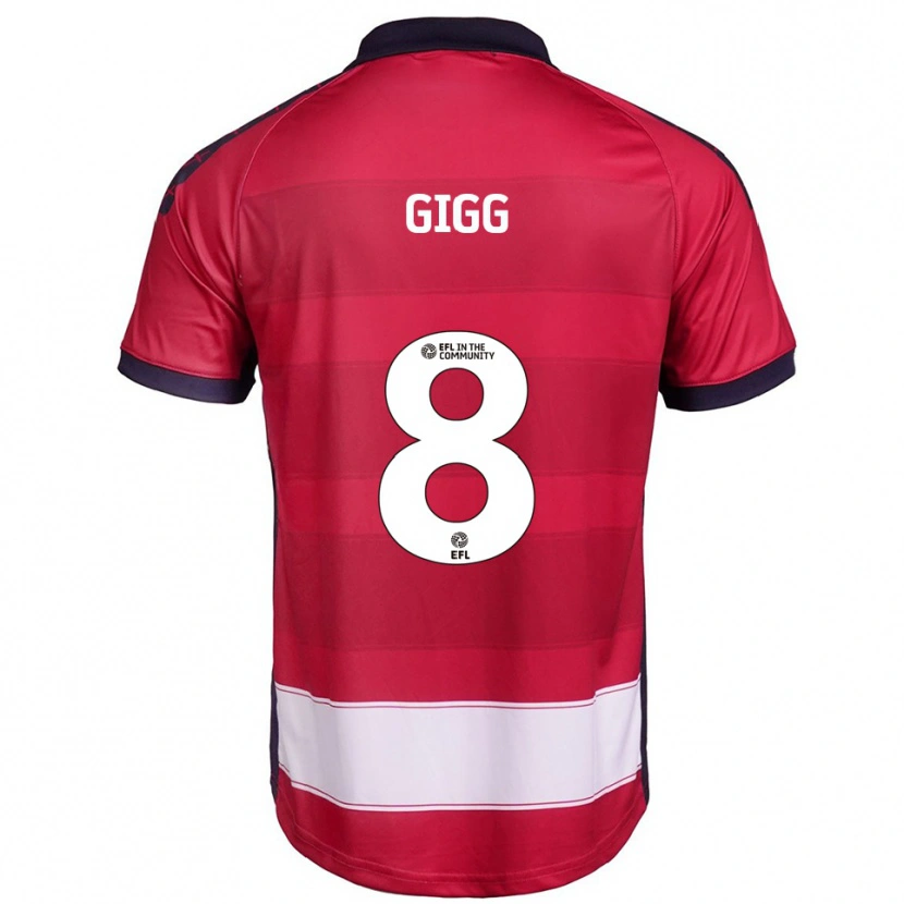 Danxen Kvinder Izzy Gigg #8 Rød Hvid Hjemmebane Spillertrøjer 2025/26 Trøje T-Shirt