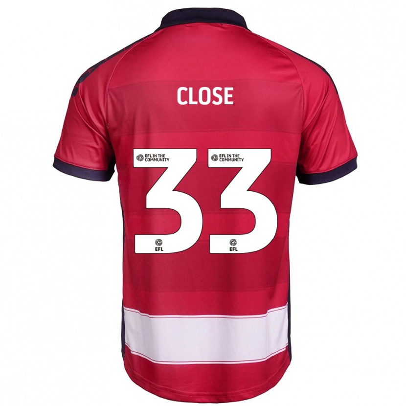 Danxen Kvinder Ben Close #33 Rød Hvid Hjemmebane Spillertrøjer 2025/26 Trøje T-Shirt