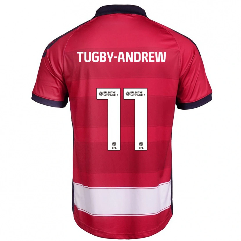 Danxen Kvinder Lindsey Tugby-Andrew #11 Rød Hvid Hjemmebane Spillertrøjer 2025/26 Trøje T-Shirt