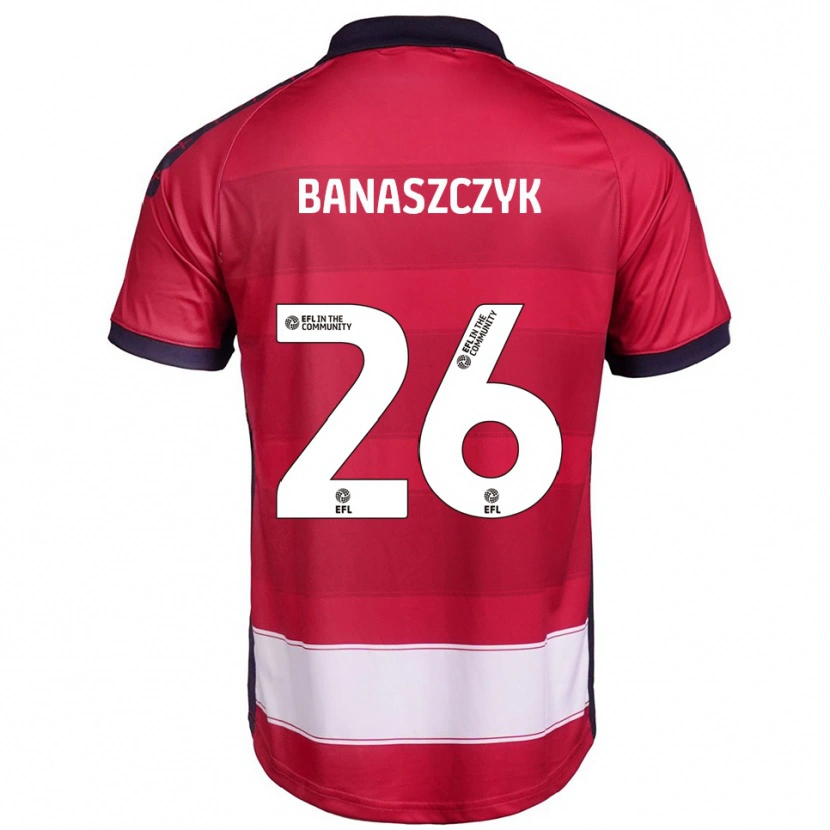 Danxen Kvinder Natalie Banaszczyk #26 Rød Hvid Hjemmebane Spillertrøjer 2025/26 Trøje T-Shirt