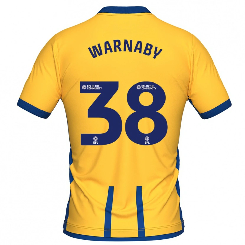 Danxen Kvinder Lewis Warnaby #38 Gul Blå Hjemmebane Spillertrøjer 2025/26 Trøje T-Shirt