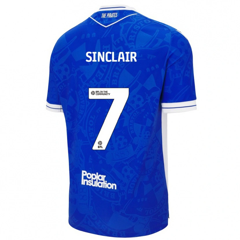 Danxen Kvinder Scott Sinclair #7 Blå Hvid Hjemmebane Spillertrøjer 2025/26 Trøje T-Shirt