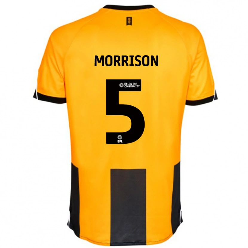 Danxen Kvinder Michael Morrison #5 Orange Sort Hjemmebane Spillertrøjer 2025/26 Trøje T-Shirt