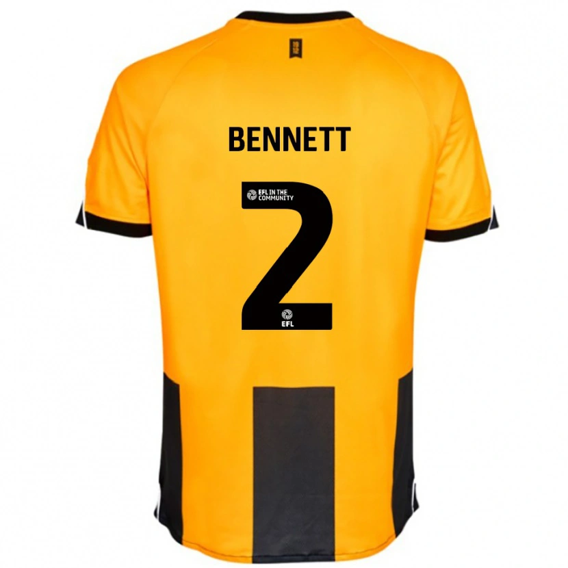 Danxen Kvinder Liam Bennett #2 Orange Sort Hjemmebane Spillertrøjer 2025/26 Trøje T-Shirt