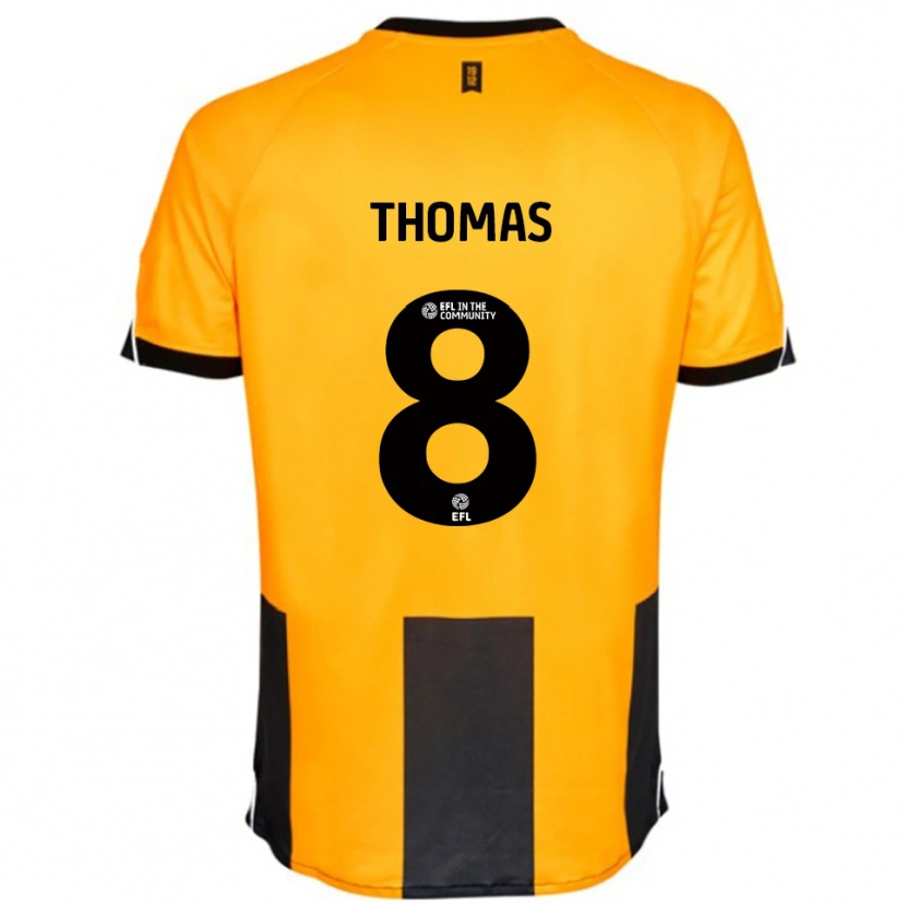 Danxen Kvinder George Thomas #8 Orange Sort Hjemmebane Spillertrøjer 2025/26 Trøje T-Shirt