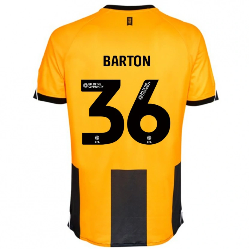 Danxen Kvinder Dan Barton #36 Orange Sort Hjemmebane Spillertrøjer 2025/26 Trøje T-Shirt