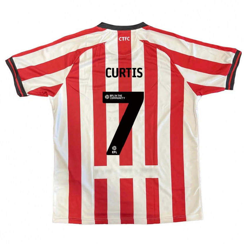 Danxen Kvinder Amelie Curtis #7 Rød Hvid Sort Hjemmebane Spillertrøjer 2025/26 Trøje T-Shirt