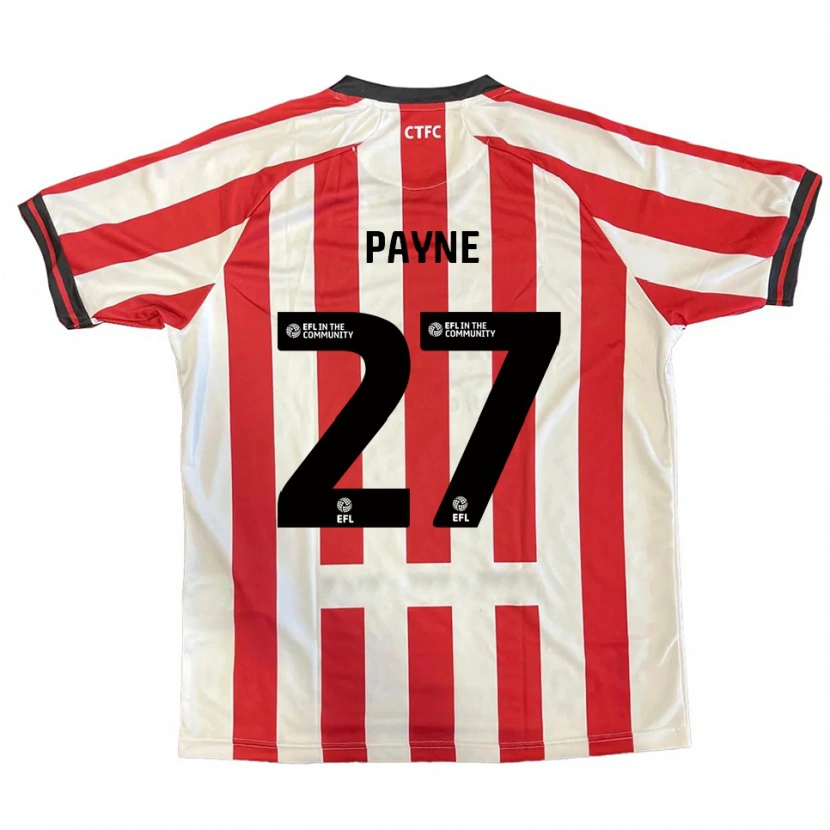 Danxen Kvinder Lewis Payne #27 Rød Hvid Sort Hjemmebane Spillertrøjer 2025/26 Trøje T-Shirt