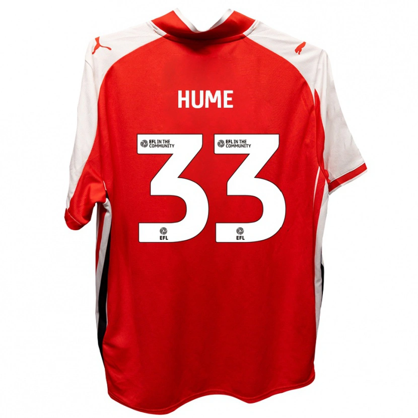 Danxen Kvinder Denver Hume #33 Rød Hvid Hjemmebane Spillertrøjer 2025/26 Trøje T-Shirt