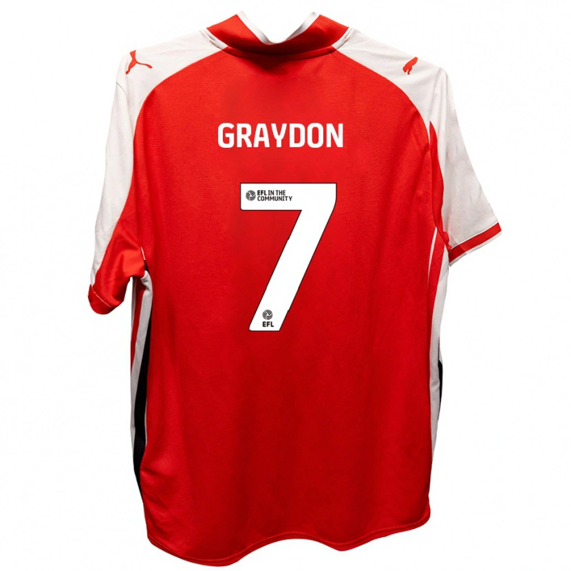 Danxen Kvinder Ryan Graydon #7 Rød Hvid Hjemmebane Spillertrøjer 2025/26 Trøje T-Shirt