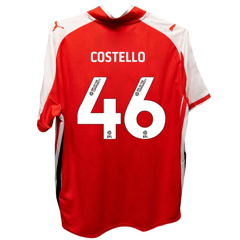 Danxen Kvinder Calum Costello #46 Rød Hvid Hjemmebane Spillertrøjer 2025/26 Trøje T-Shirt