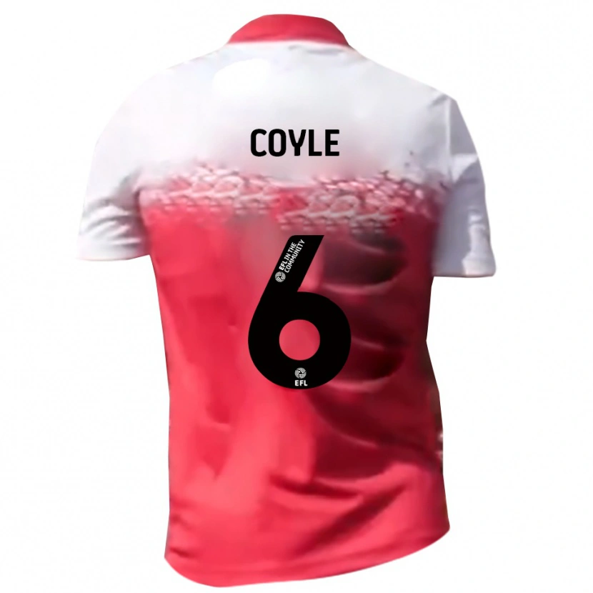 Danxen Kvinder Liam Coyle #6 Rød Hvid Hjemmebane Spillertrøjer 2025/26 Trøje T-Shirt