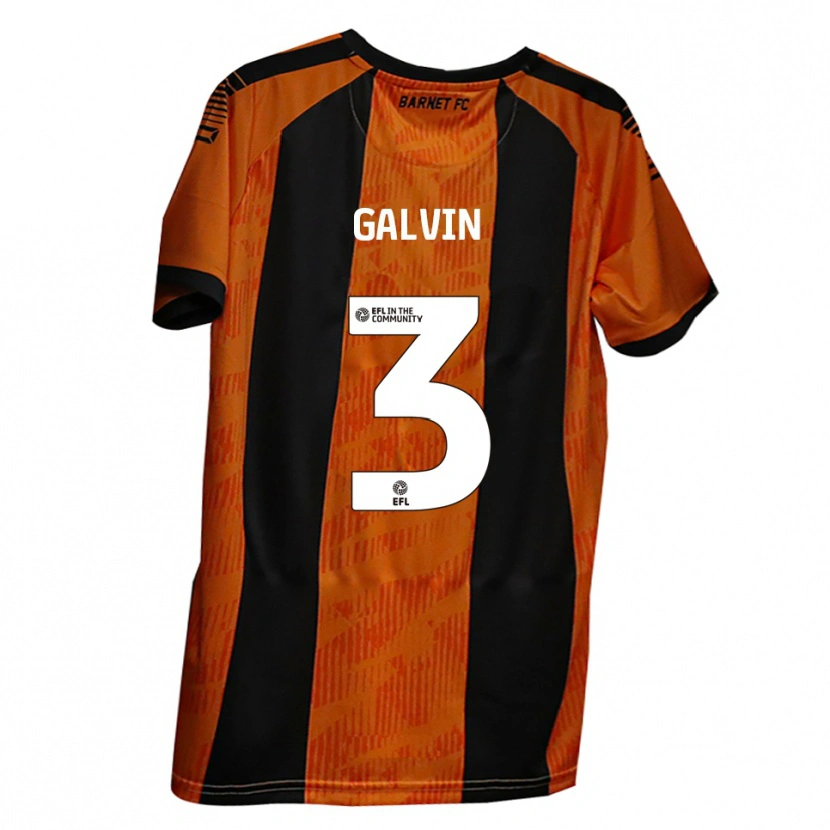 Danxen Kvinder Ryan Galvin #3 Orange Sort Hjemmebane Spillertrøjer 2025/26 Trøje T-Shirt
