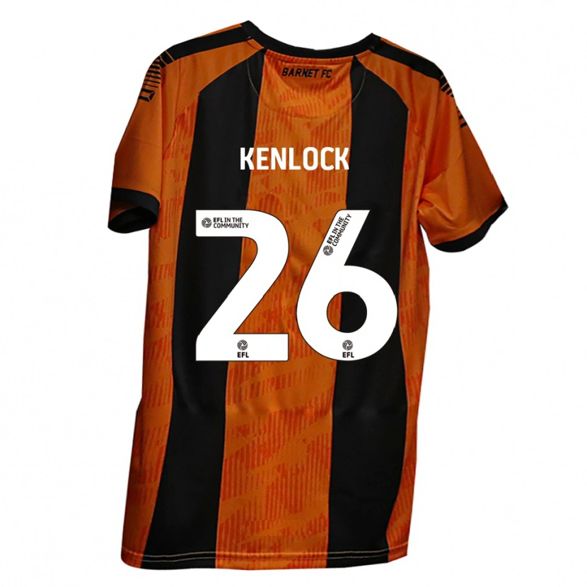 Danxen Kvinder Myles Kenlock #26 Orange Sort Hjemmebane Spillertrøjer 2025/26 Trøje T-Shirt