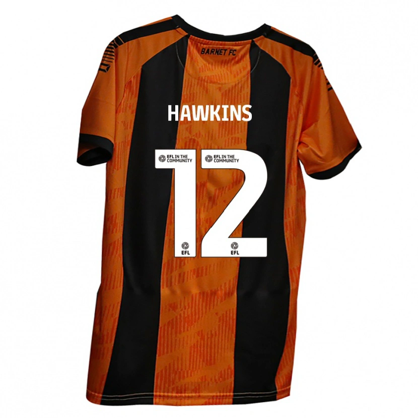 Danxen Kvinder Oli Hawkins #12 Orange Sort Hjemmebane Spillertrøjer 2025/26 Trøje T-Shirt