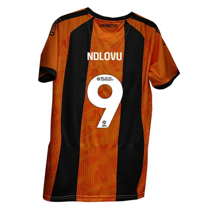 Danxen Kvinder Lee Ndlovu #9 Orange Sort Hjemmebane Spillertrøjer 2025/26 Trøje T-Shirt