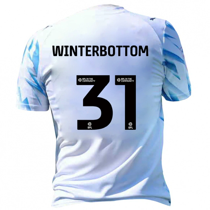 Danxen Kvinder Ben Winterbottom #31 Hvid Lyseblå Hjemmebane Spillertrøjer 2025/26 Trøje T-Shirt