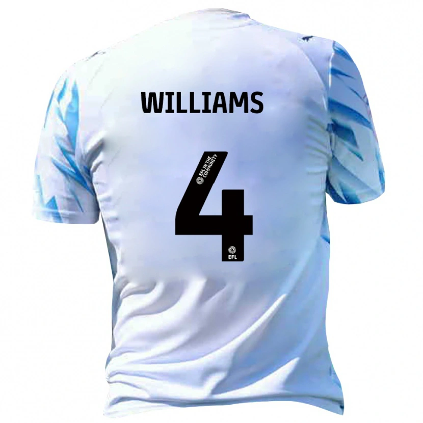 Danxen Kvinder Mj Williams #4 Hvid Lyseblå Hjemmebane Spillertrøjer 2025/26 Trøje T-Shirt