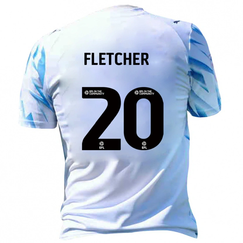 Danxen Kvinder Isaac Fletcher #20 Hvid Lyseblå Hjemmebane Spillertrøjer 2025/26 Trøje T-Shirt