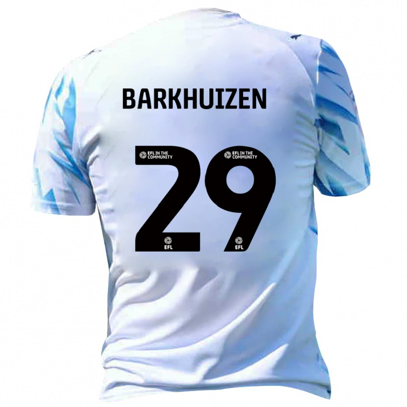 Danxen Kvinder Tom Barkhuizen #29 Hvid Lyseblå Hjemmebane Spillertrøjer 2025/26 Trøje T-Shirt