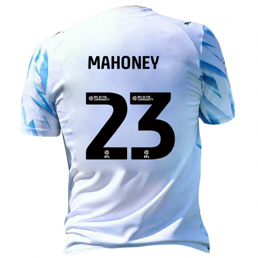 Danxen Kvinder Connor Mahoney #23 Hvid Lyseblå Hjemmebane Spillertrøjer 2025/26 Trøje T-Shirt