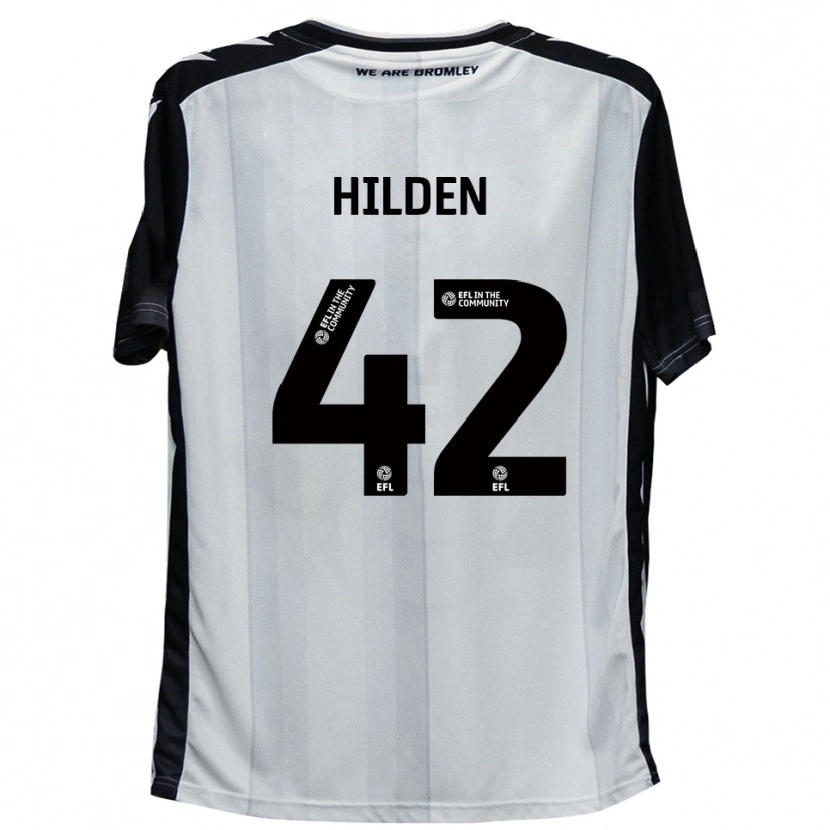Danxen Kvinder Alfie Hilden #42 Hvid Sort Hjemmebane Spillertrøjer 2025/26 Trøje T-Shirt