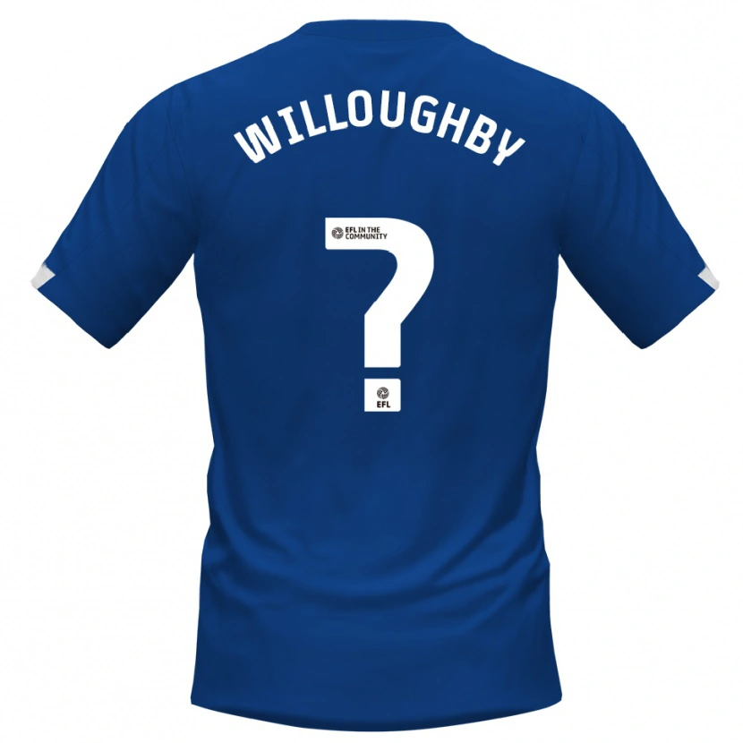 Danxen Kvinder Holly Willoughby #0 Blå Hvid Hjemmebane Spillertrøjer 2025/26 Trøje T-Shirt