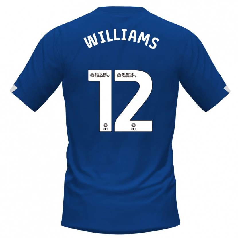 Danxen Kvinder Tyrone Williams #12 Blå Hvid Hjemmebane Spillertrøjer 2025/26 Trøje T-Shirt