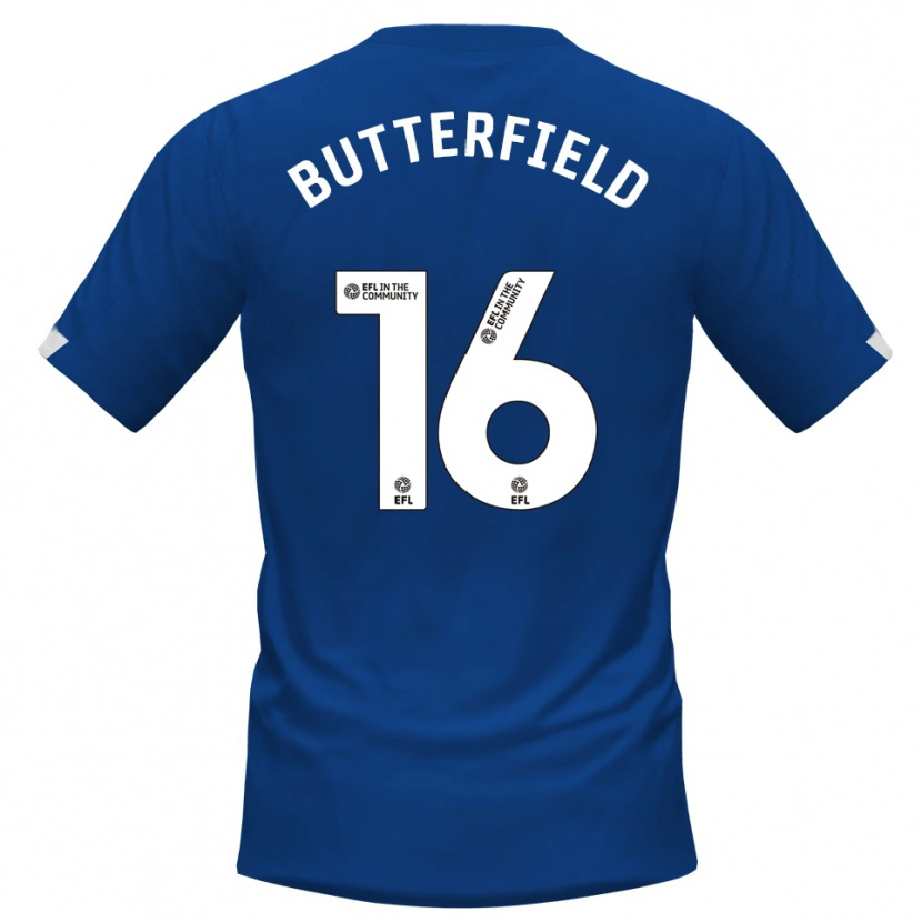 Danxen Kvinder Luke Butterfield #16 Blå Hvid Hjemmebane Spillertrøjer 2025/26 Trøje T-Shirt